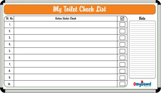 Toilet Checklist Board