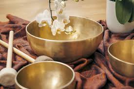 Round Brass Massage Bowls, Color : Golden