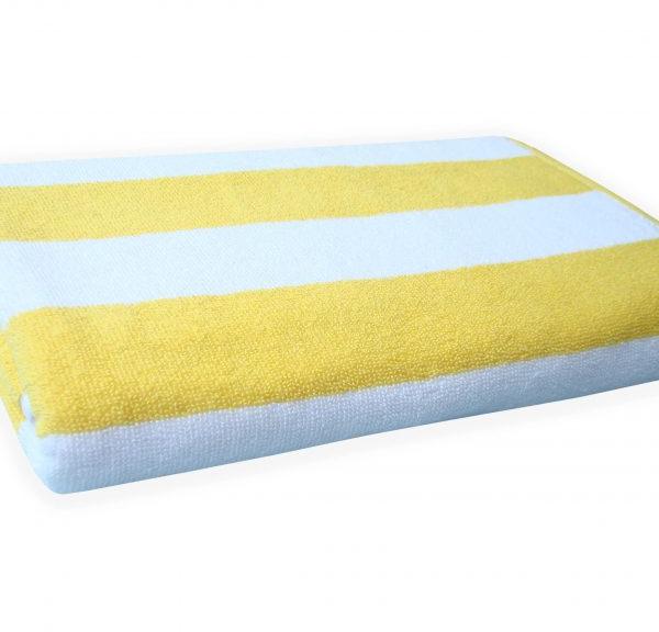 Divine Overseas 1 Piece Super Soft Cotton Bath Towel 550 GSM Cabana Stripes (Yellow)