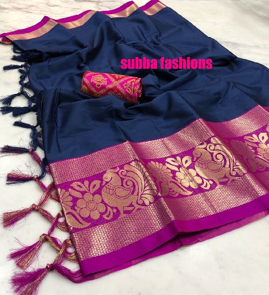 Subba fashions spun silk sarees, for party wear/festive wear