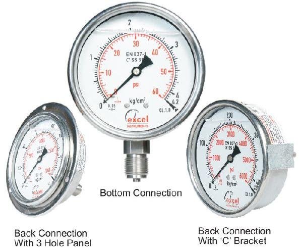 ESG Bourdon Type Pressure Gauges, Operating Temperature : - 25°C to + 65°C