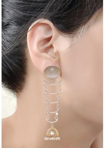 Crescent shaped drops earrings
