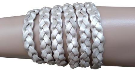 Braided flat Leather cords