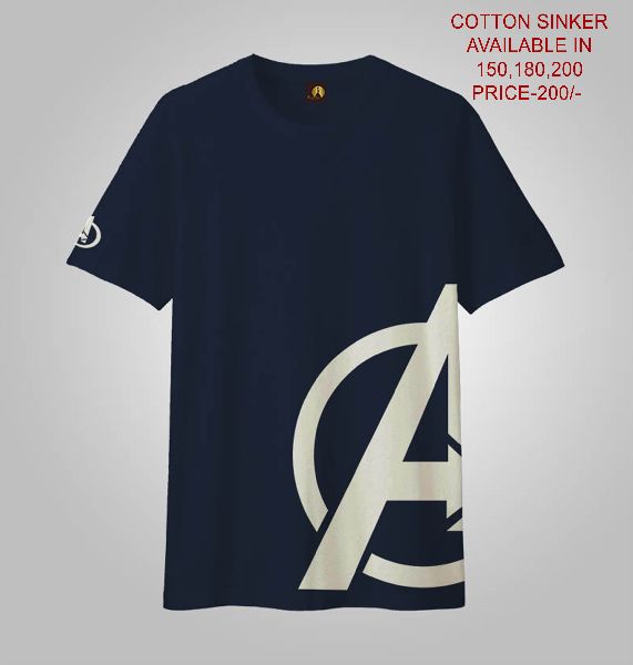 NEEMARANI Cotton Fabric BOYS PRINTED T-SHIRTS (AVENGERS), Size : Small, Medium, Large