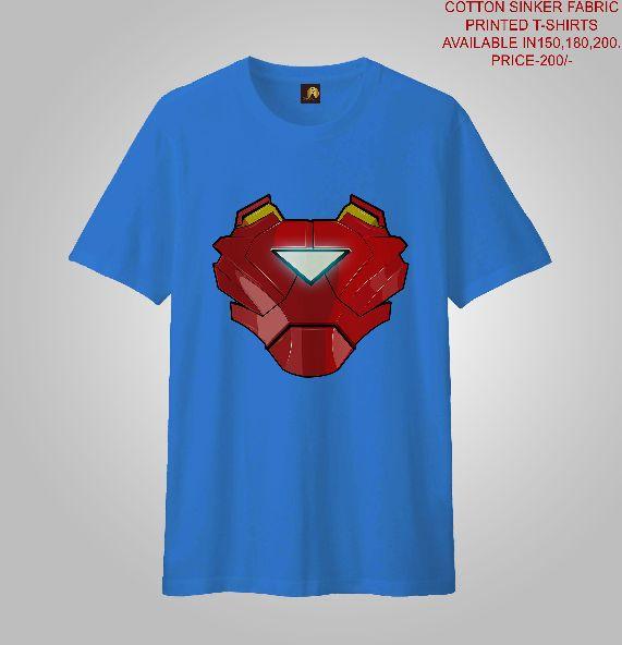 MEN PRINTED T-SHIRTS (IRON MAN), Size : Small, Medium, Large