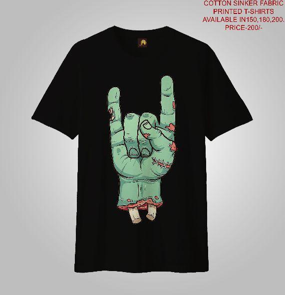 MEN PRINTED T-SHIRTS (ZOMBIE HAND), Size : Small, Medium, Large