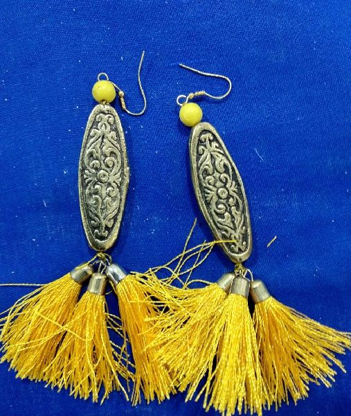 Alloy silk thread Fancy Earrings, Style : Hanging