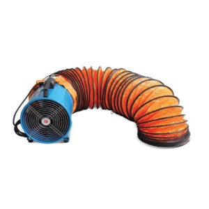 PORTABLE AXIAL VENTILATOR WITH FLEXIBLE DUCT HOSE