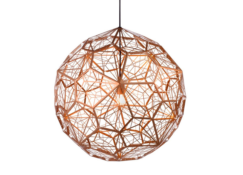 Bronze Web Etched Pendant Lamp