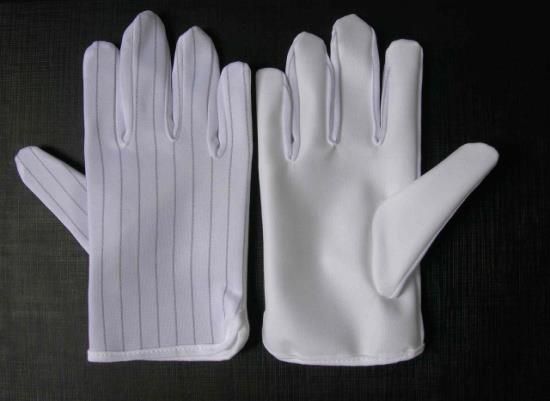 Striped Anti Static Hand Gloves, Size : M