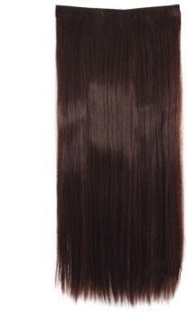 Brown 5 Clip Straight Hair Extension, Hair Grade : Synthetic Fibre