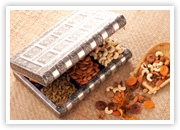 Dry Fruit in Metal Boxes and Trays