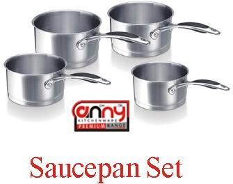 Polished Stainless Steel Sauce Pan, for Kitchen, Style : Modern