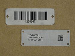 Aluminum Bar Code Labels