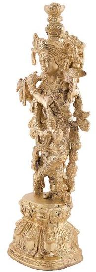 Brass Handmade Lord Krishna Statue