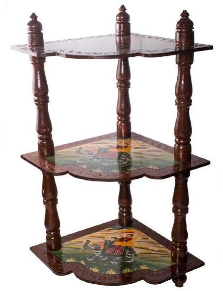 Corner Table With Three Shelves