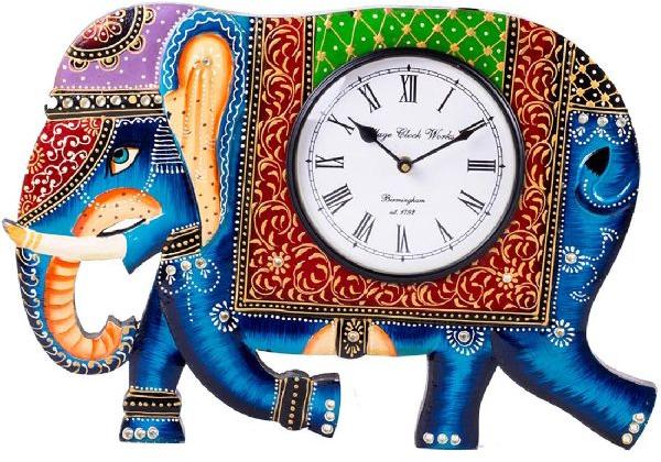 Elephant Wooden Clock
