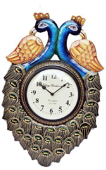 Indian Handmade Peacock Wall Clock