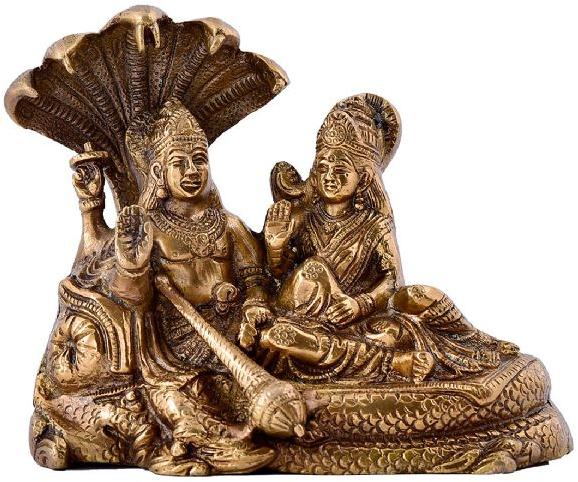 Lord Vishnu Laxmi Brass Statue