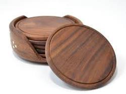 Waseem exporter Polished Plain Wooden Round Tea Coaster, Feature : Fine Finishing, Light Weight