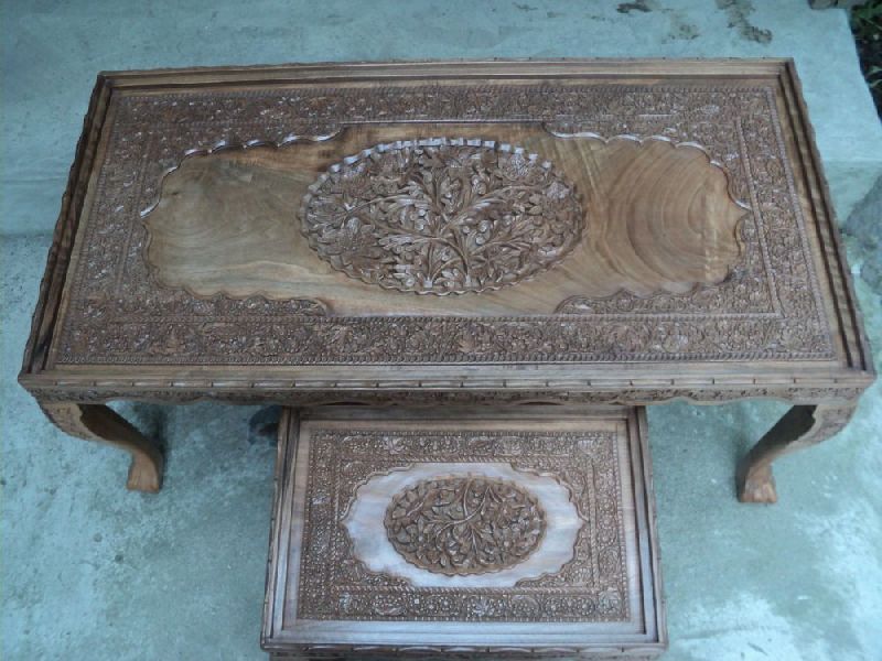 Carved Antique Coffee Table Set