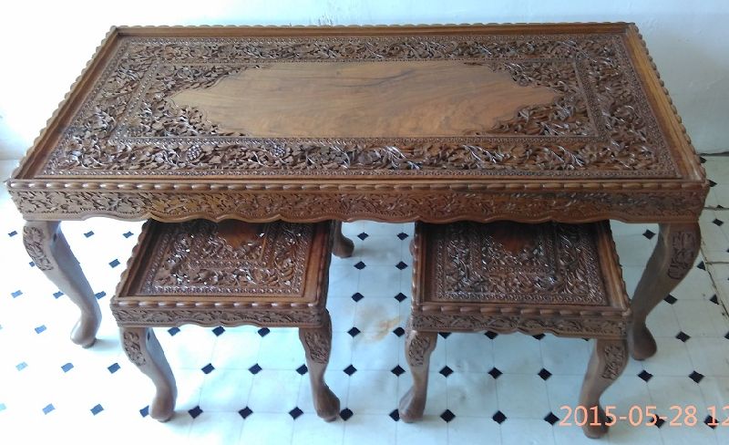Carved Coffee Table Set