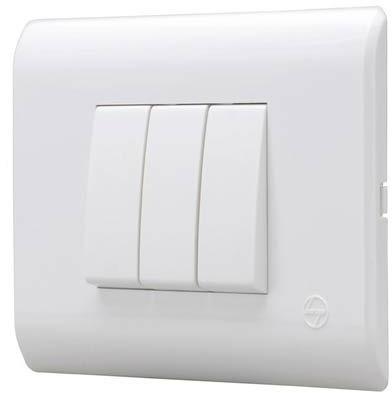 Oval Polycarbonate Electrical Switch, for General, Home, Office, Residential, Restaurants, Color : Pure White