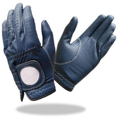 Navy color Gloves leather fabrics
