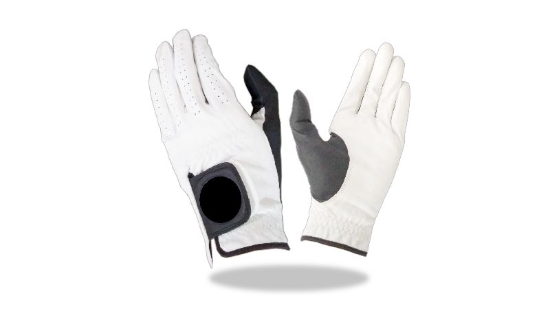 Synthetic Leather Col White Black Golf Gloves