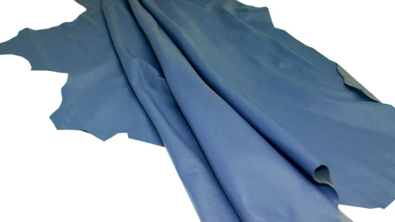 Gloves blue leather fabrics