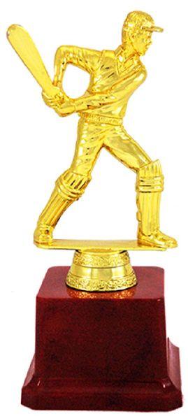 Rectangular Polished Batsman Fiber Trophy, for Winning Award, Color : Golden