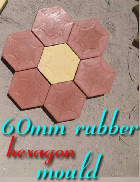 Hexagon Pavers Rubber Moulds, Size : 60mm