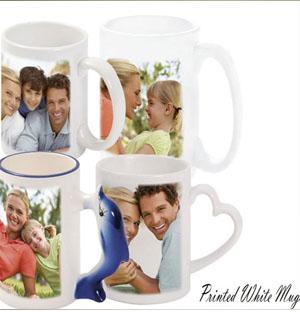 Printed White Mugs