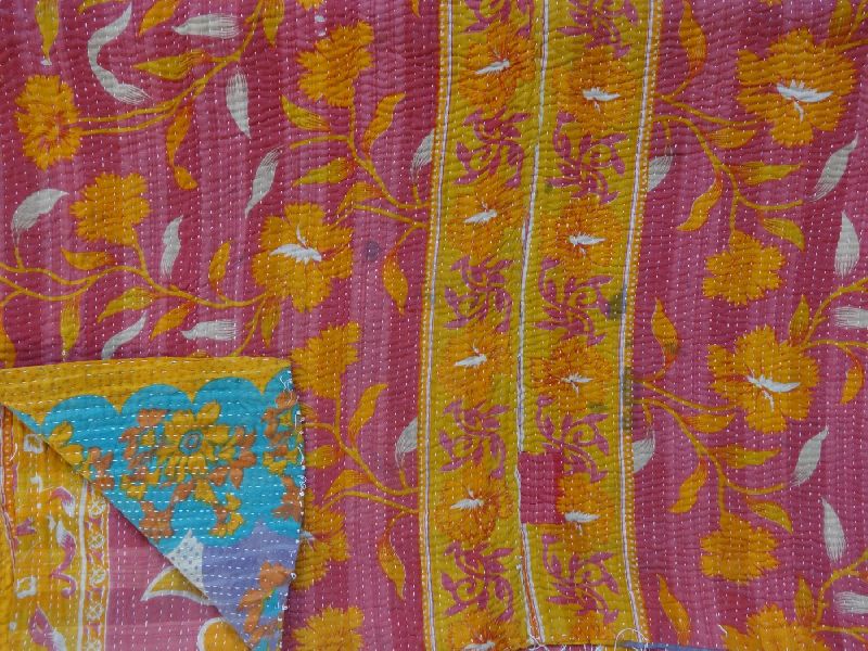 Handmade Patchwork Sari Quilt