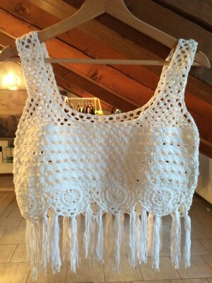 Hand-Crocheted Cotton Bra Top