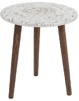 Wood Handcrafted Stool, Pattern : Printed