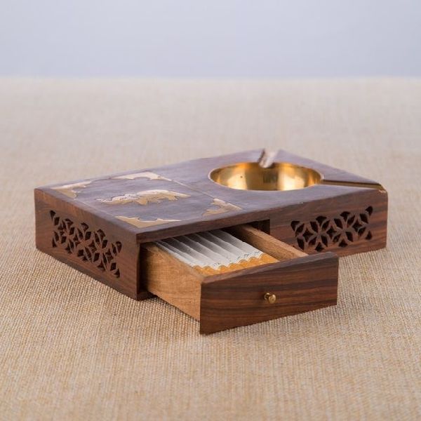 Wooden Cigarette Tray, Color : Brown