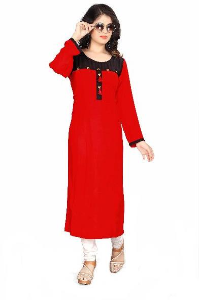 Reyon Red Fancy Kurti