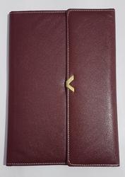 Faux Leather Conference Folder, Color : Black, Cherry, Brown