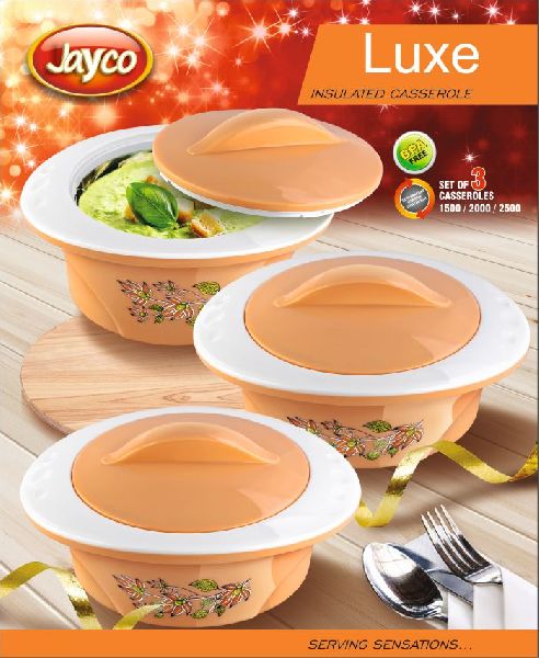 Jayco Luxe Three Piece Orange Casserole Set