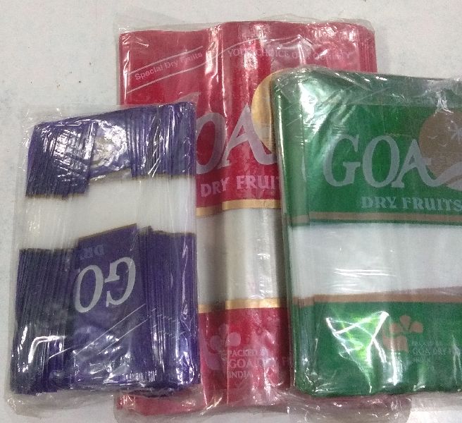 Printed Plastic Goa Dry Fruits Bags, Feature : Eco Friendly, Fine Finished
