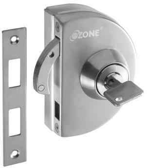 OPL-4A-N-S Strike plate Glass Door Lock, for Home, Hotel, Office etc., Color : Silver