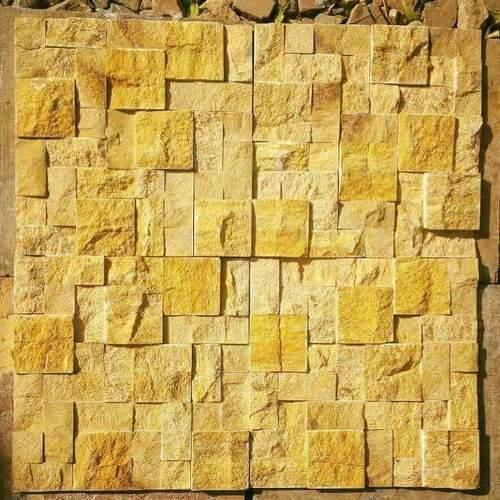 Stone Age Teak Mosaic Wall Claddings, for Home, Office, Hotel etc., Size : 1 X 1 Feet