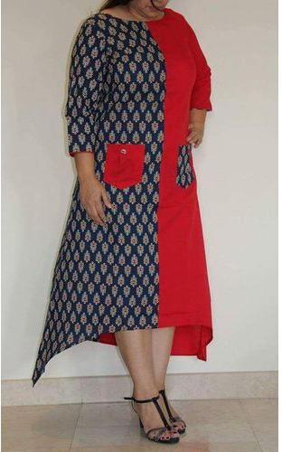 Printed Long Kurtis, Size : Medium, Large, XL