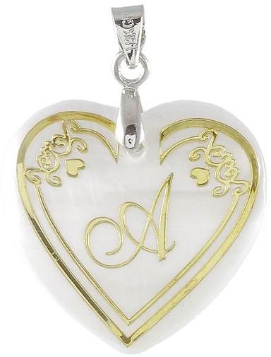 Alphabet \'\'A" Heart Shaped Shell Pendant