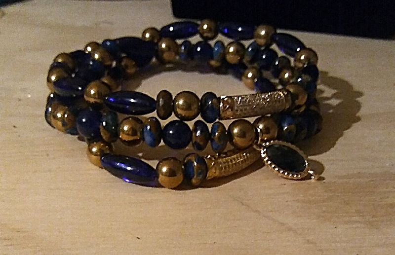 Blue Recyled Guyana Glass Bracelet Set
