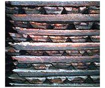 melted copper ingots