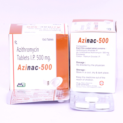 Azinac-500 Azithromycin 500mg Tablets