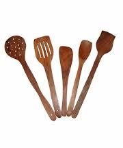 Polished Wooden Spoon Set, for Home, Hotel, Size : 6