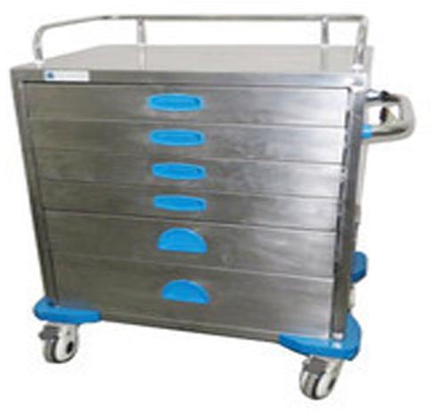Anesthesia Trolley, S.S., Size : 650 × 420 × 1020 mm.